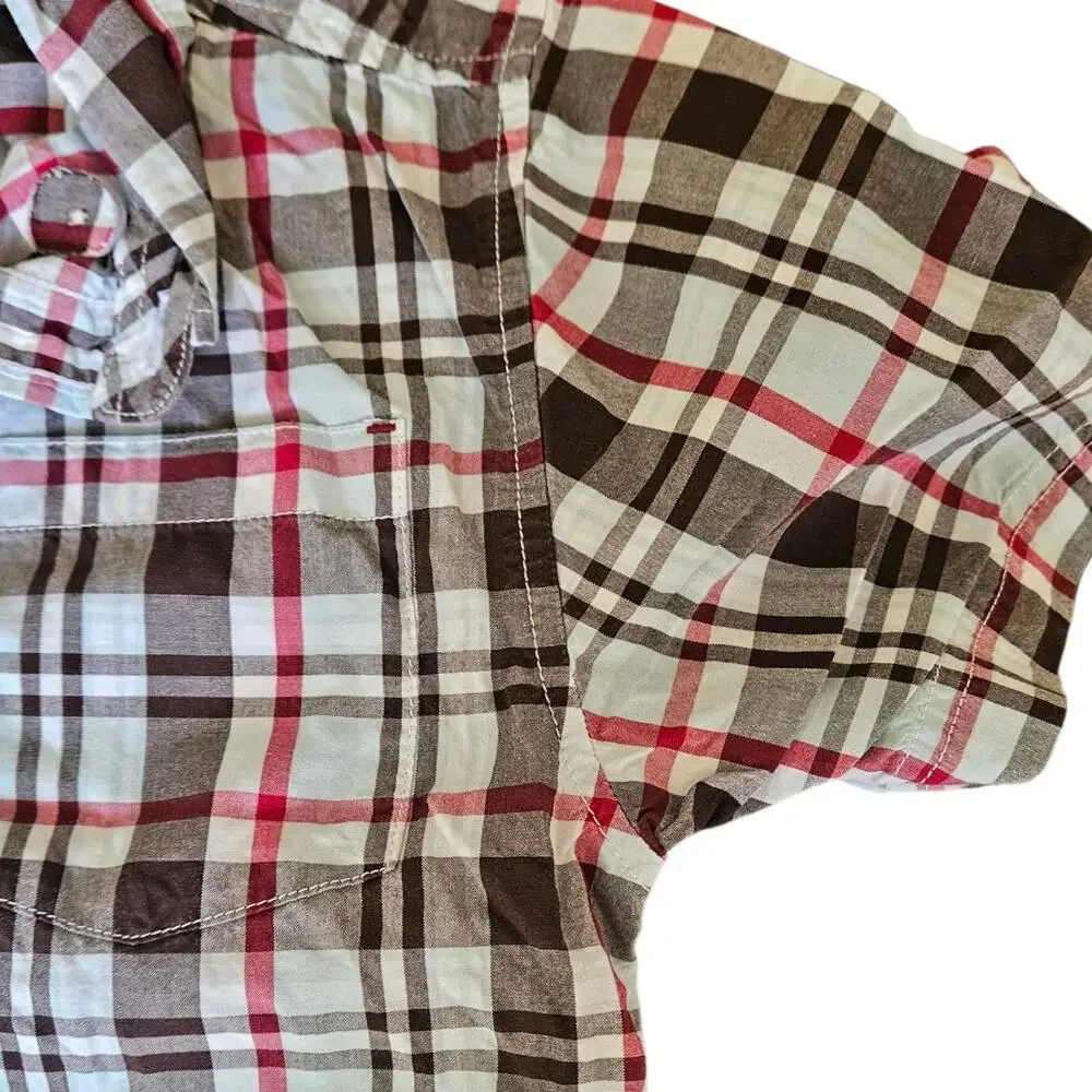 Gymboree Boys' Short Sleeve Plaid Shirt Size 7-8